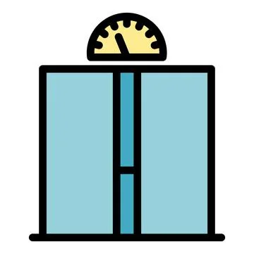 Ajar elevator doors icon color outline vector Stock Illustration