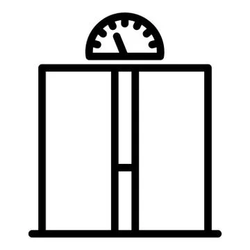 Ajar elevator doors icon, outline style Stock Illustration