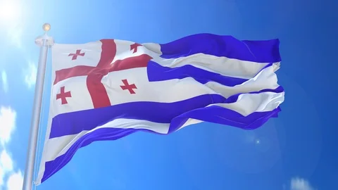 Ajaria animated flag pack in 3D and green screen Stock Footage 119933645