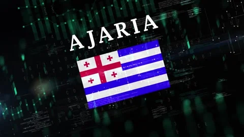 Ajaria with Digital flag Intro Stock Footage 295744520