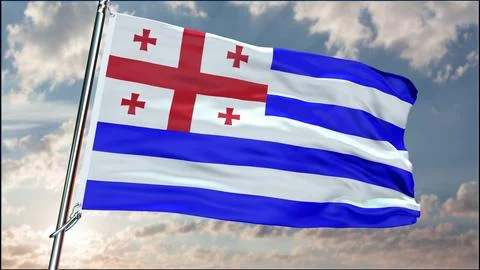 Ajaria flag background realistic waving in the wind 8K Ilustración de archivo