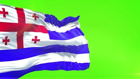 Ajaria Flag in Green Screen Stock Footage 328525664
