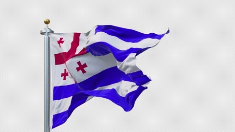 The Ajaria flag is waving. Stock-Footage 297051517