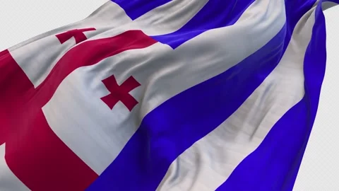 The Ajaria flag is waving. Stock-Footage 297051598