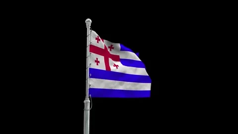 Ajaria Flag Waving in Loop and Textured 3d Rendered Background - Stock Footage 282888558