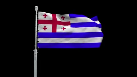 Ajaria Flag Waving in Loop and Textured 3d Rendered Background Stock Footage 282888567