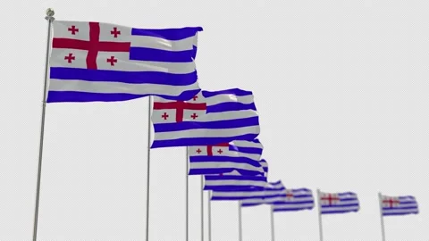 Ajaria Row Of Flags Animation Include Alpha Channel  Video stock 162864928