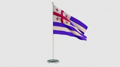Ajaria Small Flag Pole Loops With Alpha Video stock 162228670