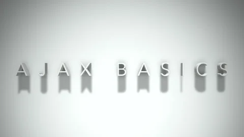 Ajax basics 3D title animation with shadows on a white background Видео 297268402