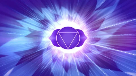 Ajna Third Eye Chakra Abstract Purple Lotus with Two Petals Animation Stock-Footage 274205936