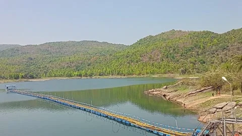 Ajodhya Dam captured from above Stock Footage 280138951