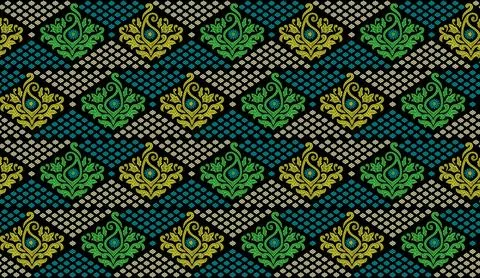 Ajrakh Pattern and block print Pattern and batik print Pattern Background d.. Stock Illustration