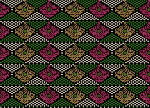 Ajrakh Pattern and block print Pattern and batik print Pattern Background d.. イラスト素材