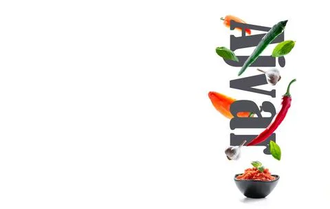 Ajvar is a very thick paste or caviar of roasted or roasted peppers. Copy space Stock Photos
