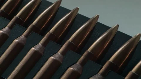 Ak-47 Ammunition, bullet, close-up Stock Footage 68411779