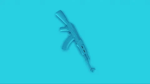 AK-47 Blue Stock Footage 155586276