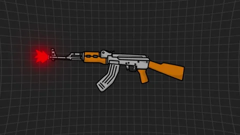 AK-47 Gun 2D Game Weapon Stock Footage 287585483