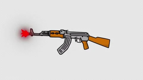 AK-47 Gun 2D Game Weapon On Alpha Channel Stock Footage 287585704