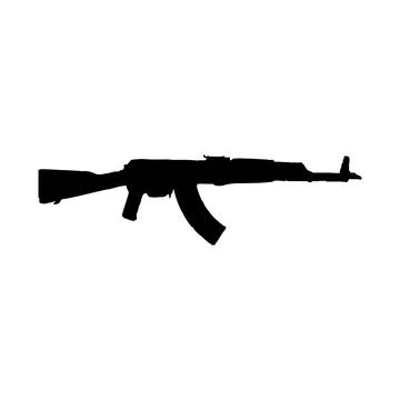Ak-47 icon. Simple style no war poster background symbol. brand logo design.. Stock Illustration