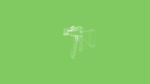 AK 47 line abstract view rotation on chr... | Stock Video | Pond5