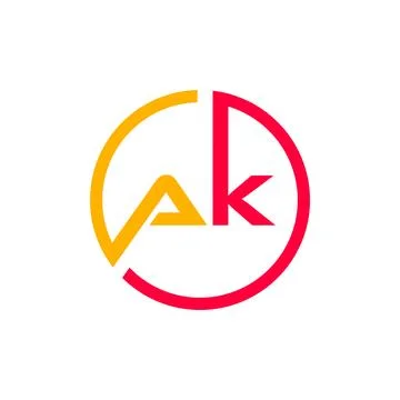 AK Initial Letter Modern Icon Stock Illustration