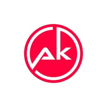 AK Initial Letter Modern Logo Icon Stock Illustration