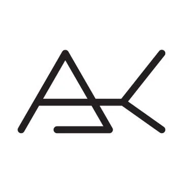 Ak initial letter vector logo icon 스톡 일러스트