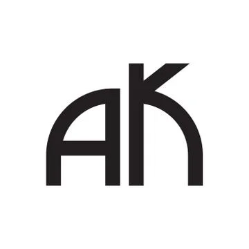 Ak initial letter vector logo icon Stock Illustration