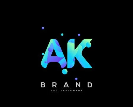 AK initial logo With Colorful template vector. Stock Illustration