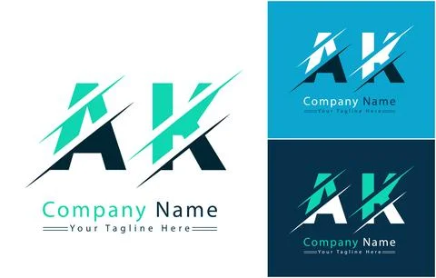AK Letter Logo Design Template. Vector Logo Illustration Stock Illustration