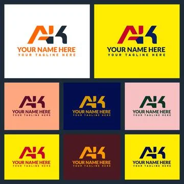Ak letter logo or ak text logo and ak word logo design. Stock Illustration