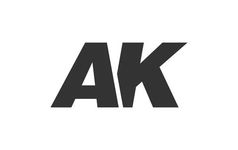 AK Techno Editable Font Logo For Corporate Branding. Bold, Futuristic Desig.. Stock Illustration