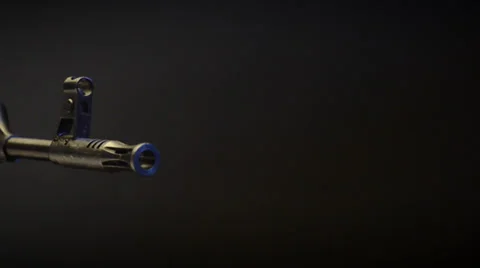 Ak47 on stand angled  track lenght mcu Video stock 36615262