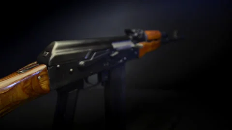 Ak47 view  from stock rack focus Video stock 36615064