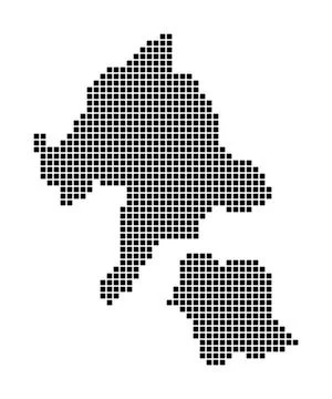 Aka Island map. Map of Aka Island in dotted style. Borders of the island fi.. Stock Photos
