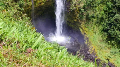 Akaka Falls close up of splash Stock Footage 53452096