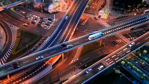 Akasaka Mitsuke Intersection: Twilight Nightscape Видео 330317962