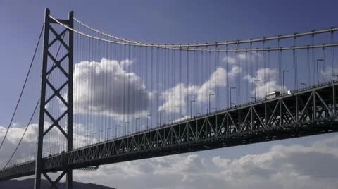 Akashi Kaikyo Bridge Stock Footage 21800550
