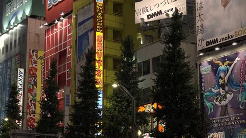Akihabara at night 스톡 동영상 96114875