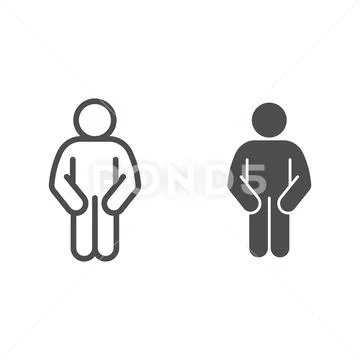 Akimbo Pose Thin Line Icon. Man In Front Pose With Two Hands In Pockets  Outline Style Pictogram On White Background. Person Standing Silhouette For  Mobile Concept And Web Design. Vector Graphics Royalty