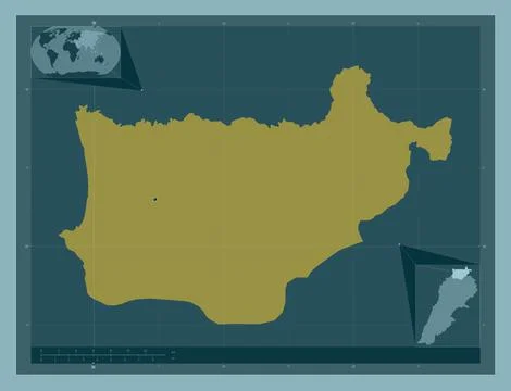 Akkar, Lebanon. Solid color shape. Locations of major cities of the region Stock Illustration