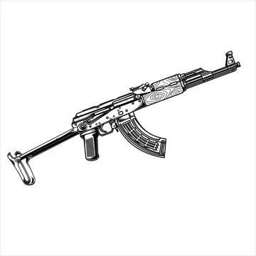 Akm 74 tactical Stock Illustration