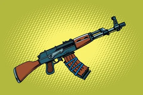 AKM Soviet automatic weapons Stock Illustration