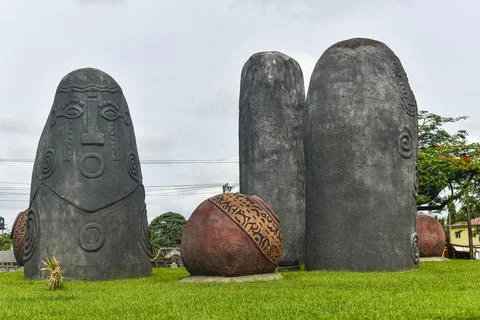 Akom monolith memorial, Calabar, Niger Delta, Nigeria, West Africa, Africa Stock Photos