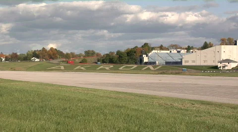 Akron, Ohio: Timelapse of Airport Runway Stock Footage
