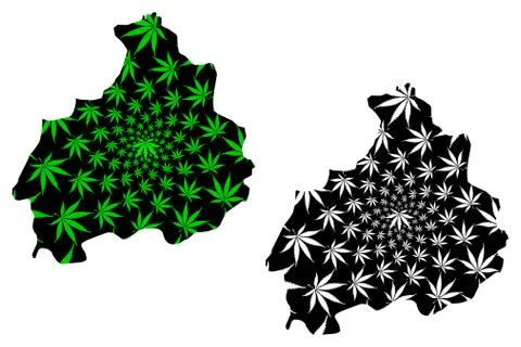 Aksaray (Provinces of the Republic of Turkey) map is designed cannabis leaf g Stock Illustration