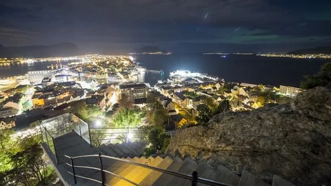 Aksla stairs viewpoint Stock Footage 87796030