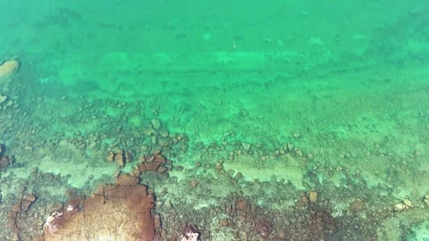 Aktau Coastline Aerial View of the Caspian Sea in Kazakhstan Stock Footage 325849953