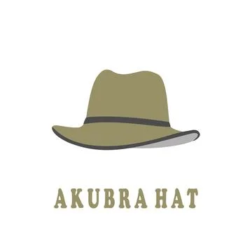 Akubra hat unique isolated flat vector illustration Stock Illustration