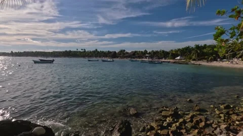 Akumal bay panoramic view Stock Footage 230200183